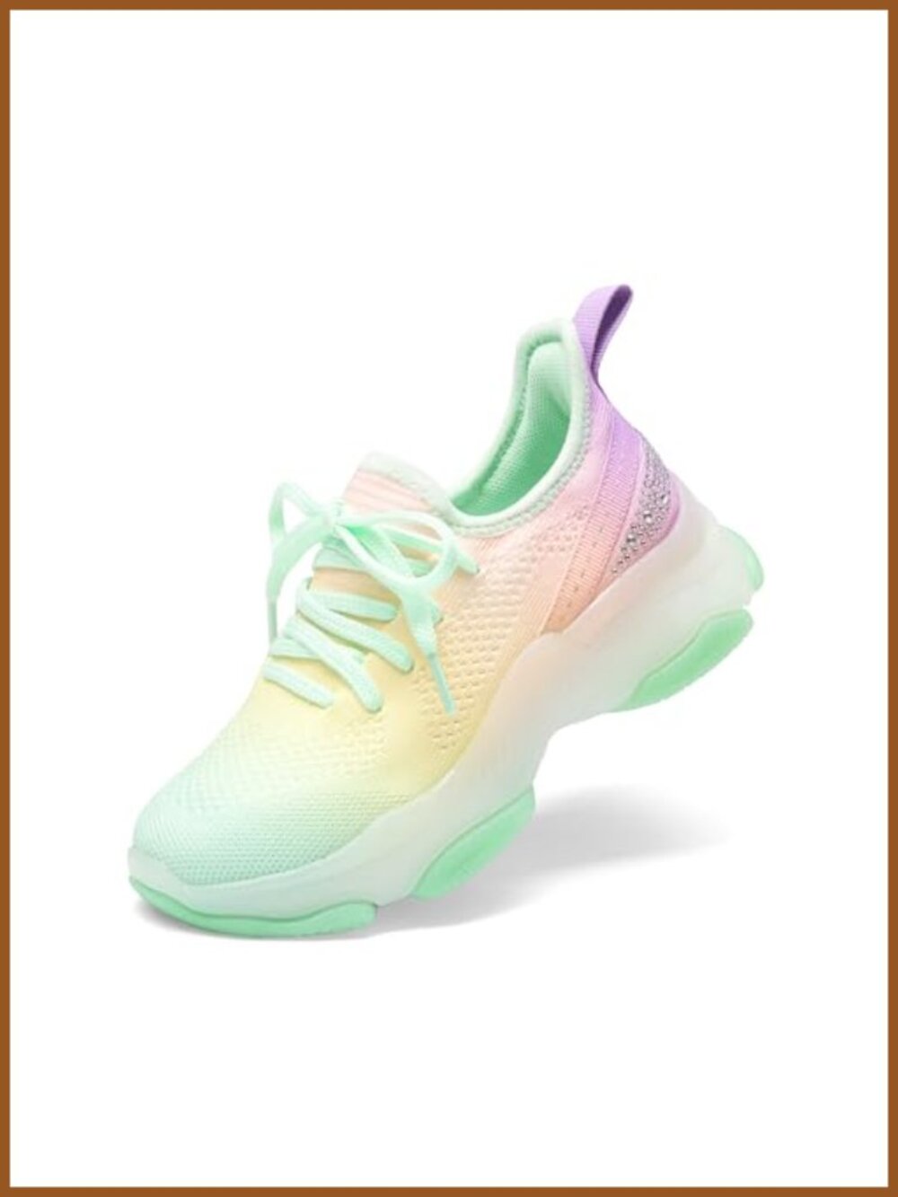 Slip-On Jelly Sole Sneakers with Ombre Rhinestone Knit